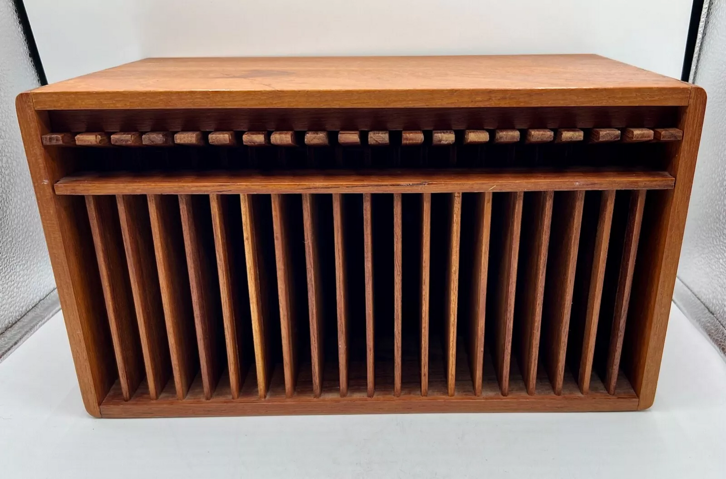 Vintage Kalmar Teak 20-Slot CD Holder – Mid-Century Modern Storage & Display Piece✨